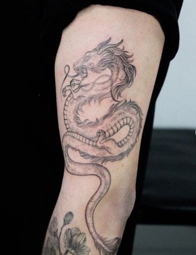 Black Chinese Dragon Tattoo