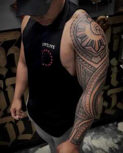 Black Ink Filipino Tribal Tattoo