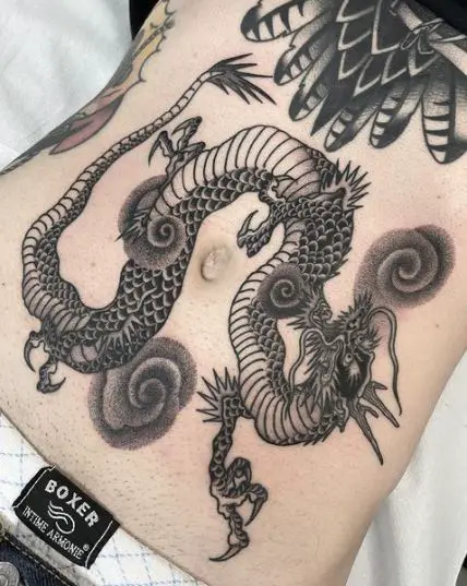 Black Japanese Dragon Tattoo