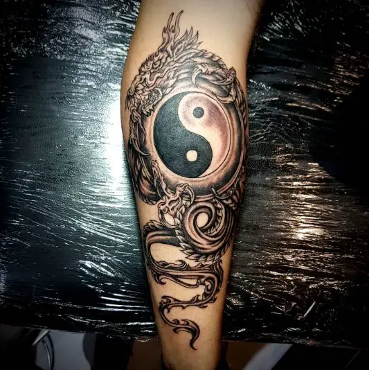 Black Yin Yang Tattoo Piece