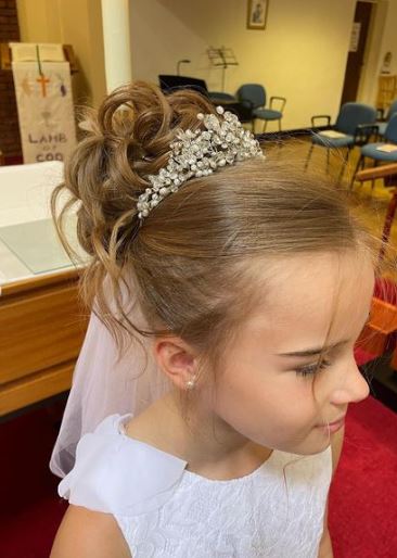 Blonde Stylish Bun with Tiara