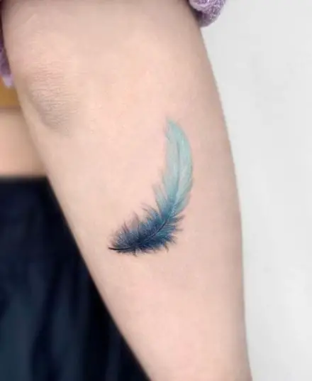 Blue Feather ArmTattoo