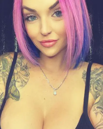 Blue Highlight On Short Pink Hair