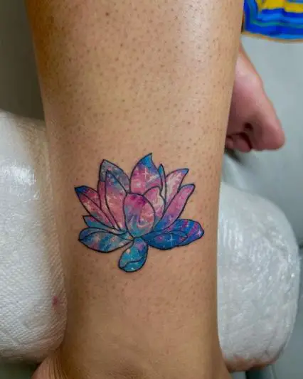 Blue Lotus Leg Tattoo