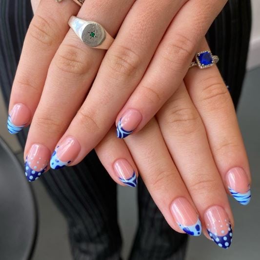 Blue Tip French Manicure