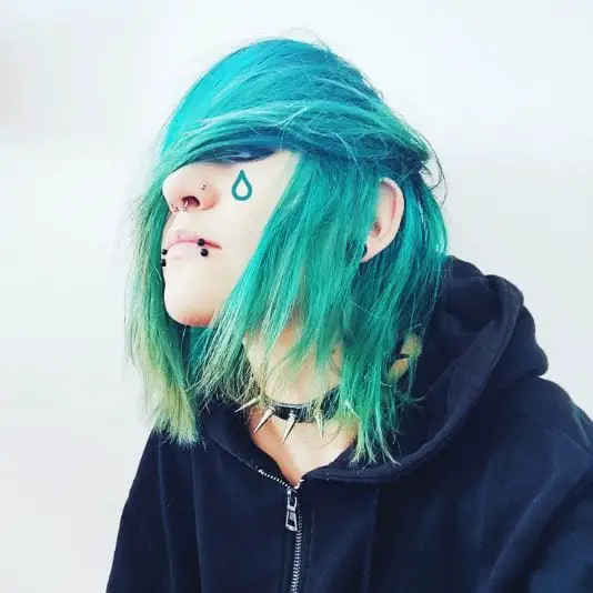 Blue and Green Emo Hairstyle
