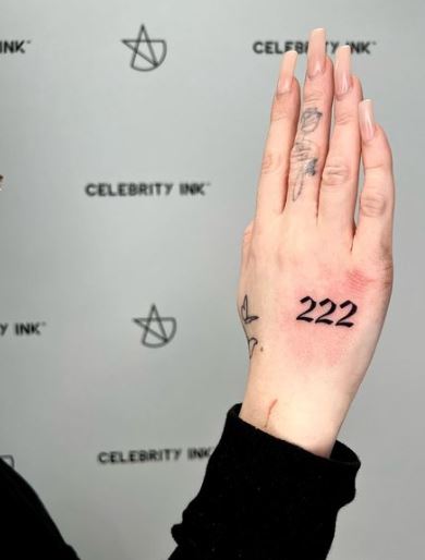 Bold 222 Tattoo on Hands