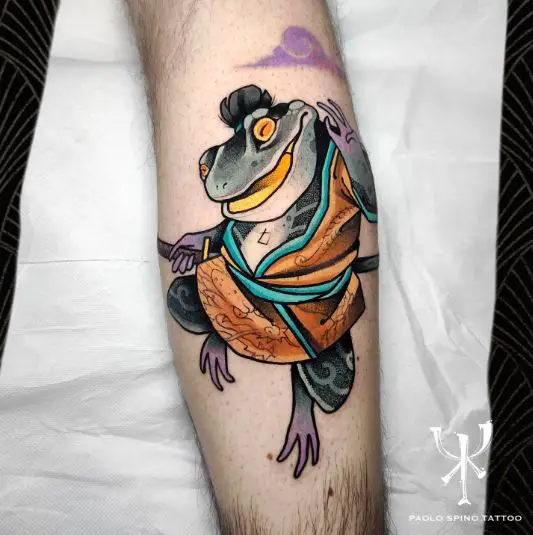Bushido Kaeru Frog Tattoo