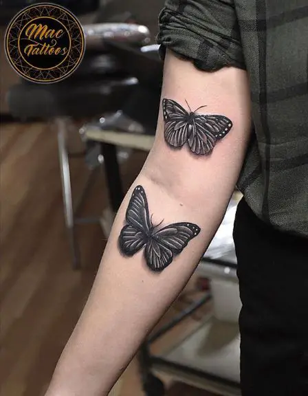Two Black Butterflies Tattoo