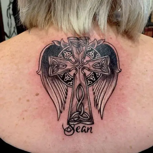 Celtic Cross Memorial Tattoo
