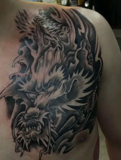 Chinese Dragon Art On Chest