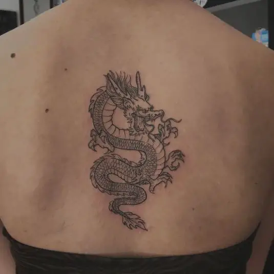 Chinese Dragon Tattoo On the Back