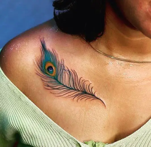 Colored Peacock Feather Chest Piece