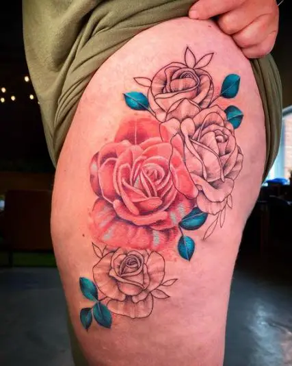 Colorful Roses Tattoo Piece