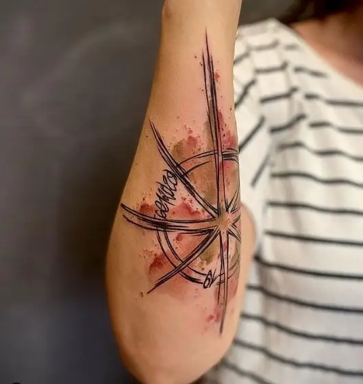 Bloody Compass Tattoo