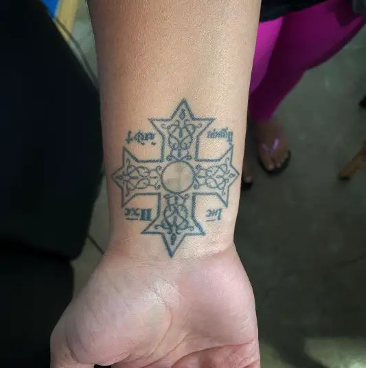 Coptic Cross Wrist Tattoo