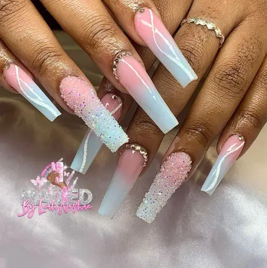 Cotton Candy Nails With Sugaring
