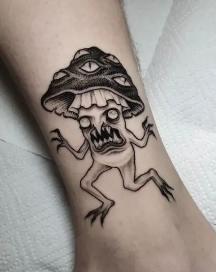 Creepy Crawl Mushroom Tattoo