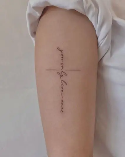 Cross Lettering Tattoo