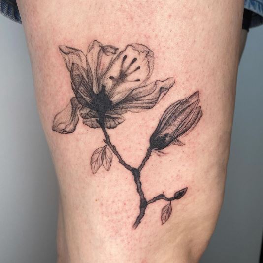 Custom Magnolia X-ray Tattoo