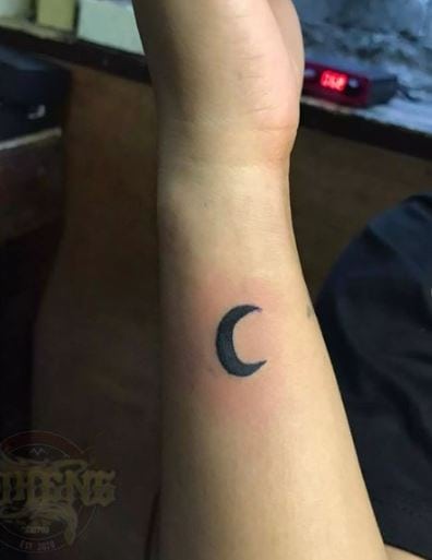 Dark Moon Tattoo On Hands