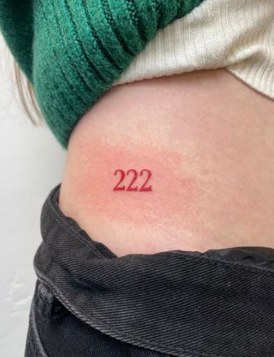 Red 222 Tattoo on the Waist