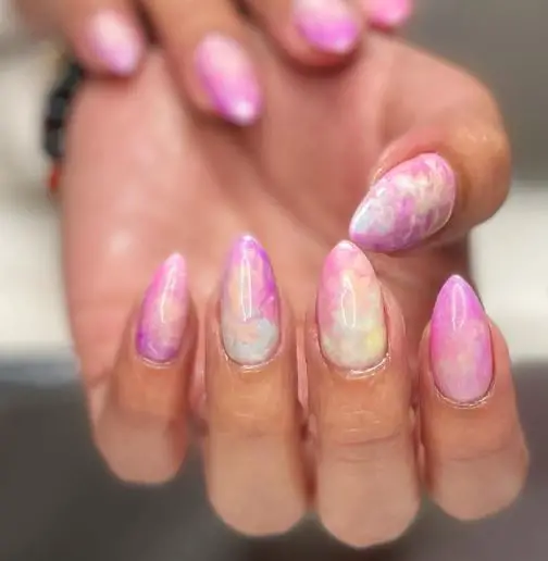 Delicate Cotton Candy Hue Nails
