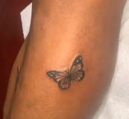 Dotted Butterfly Tattoo on the Leg