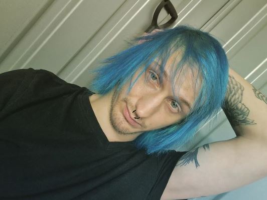 Electric Blue Emo Hair