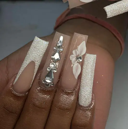 Prom Nails with Extra Glitter