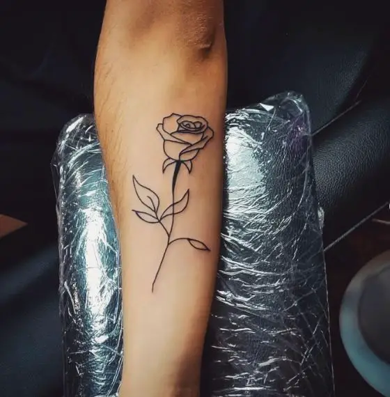 Thin Rose Tattoo