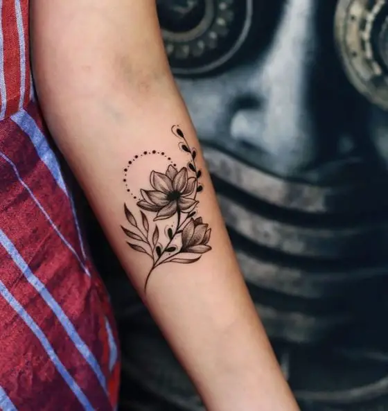 Black Floral Tattoo