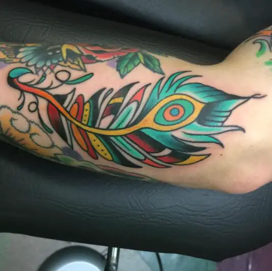 Funky folky peacock feather Tattoo