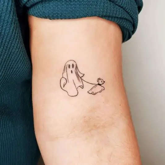 Ghost and A Puppy Tattoo