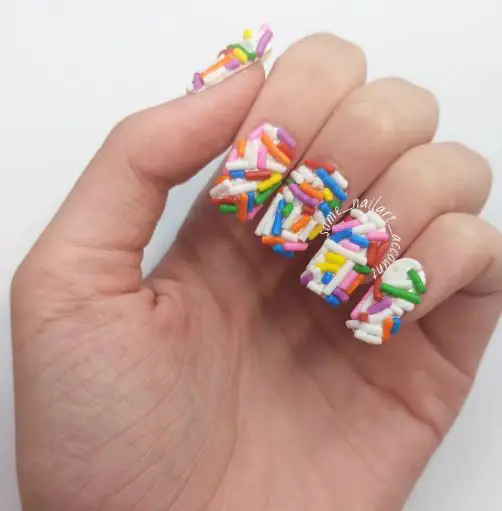 Cake Sprinkles Dipped Nails