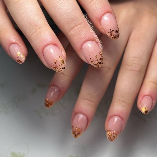 Gold Glitter Prom Nail Designs