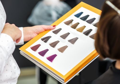 Hair Stylist Holding Hair Dye Palette