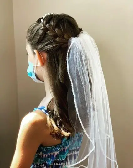 Half Down Half Braids First Holy Communion Hair