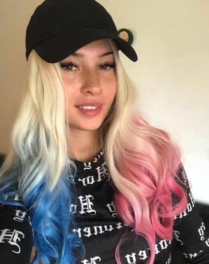 Half Half Blue and Pink Hair