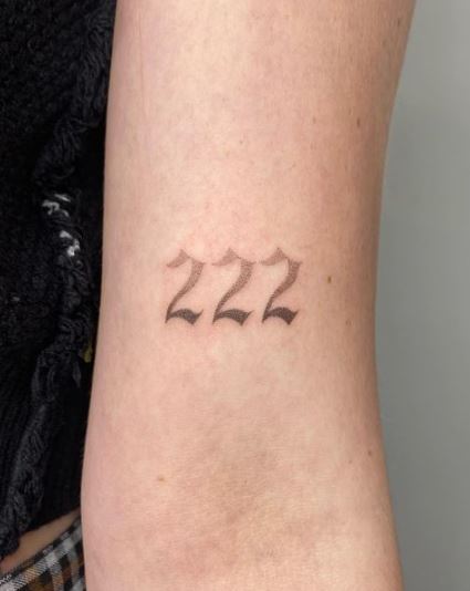 Handpoked Angel Number Tattoo