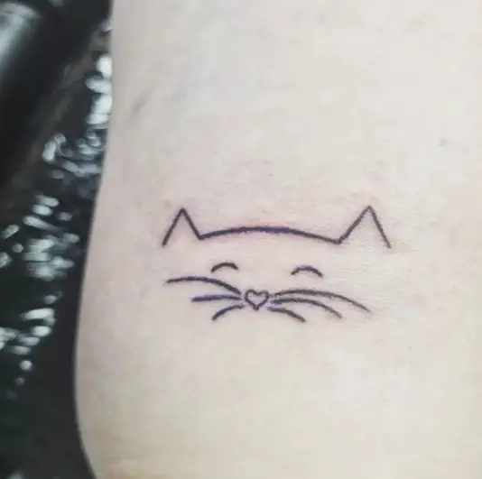 Kitty with Whiskers Tattoo