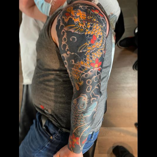 Koi to koi dragon cover up