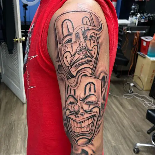 Laugh and Cry Clown Face Mask Arm Piece