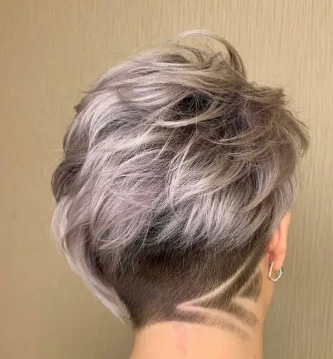 Lilac Hair With Stylish Undercut