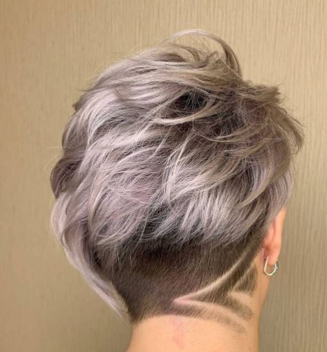 Lilac Hair With Stylish Undercut