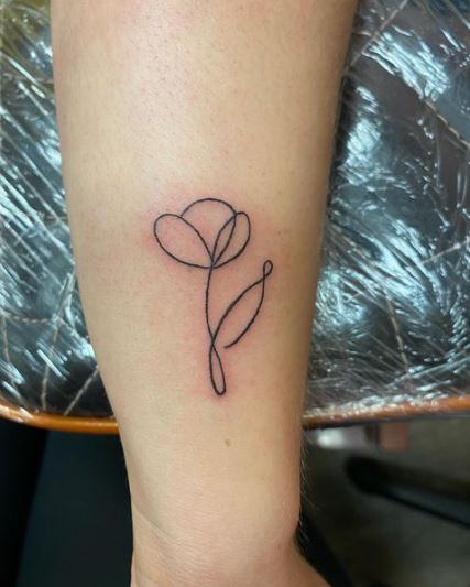 Line Floral Tattoo