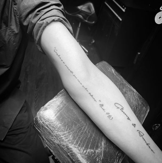 Long Thread Word Tattoo