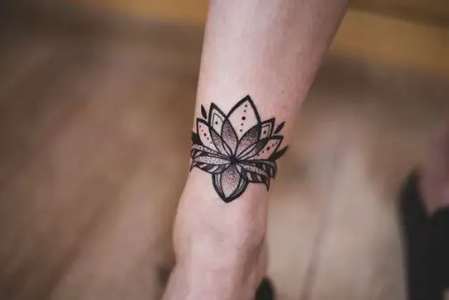 Lotus Flower Anklet Tattoo