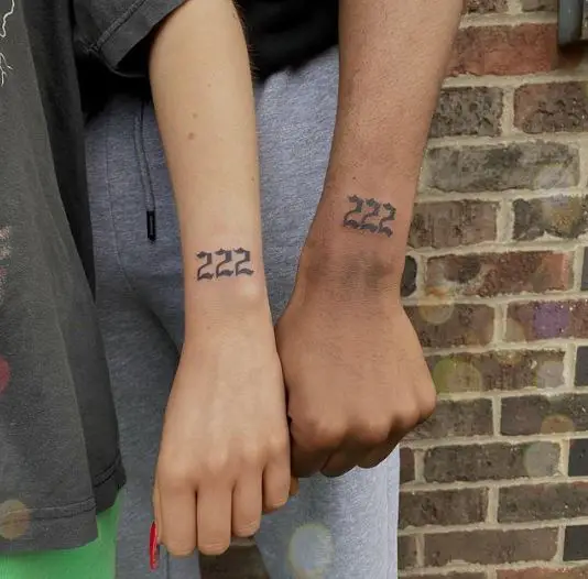 Matching 222 Tattoos on the Arm