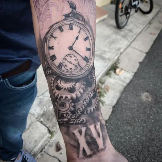 Mechanical Watch Tattoo Art